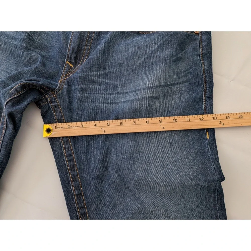 VTG True Religion Mens Billy Bootcut Jeans 38x20 Dark Wash Flap Pocket Made USA